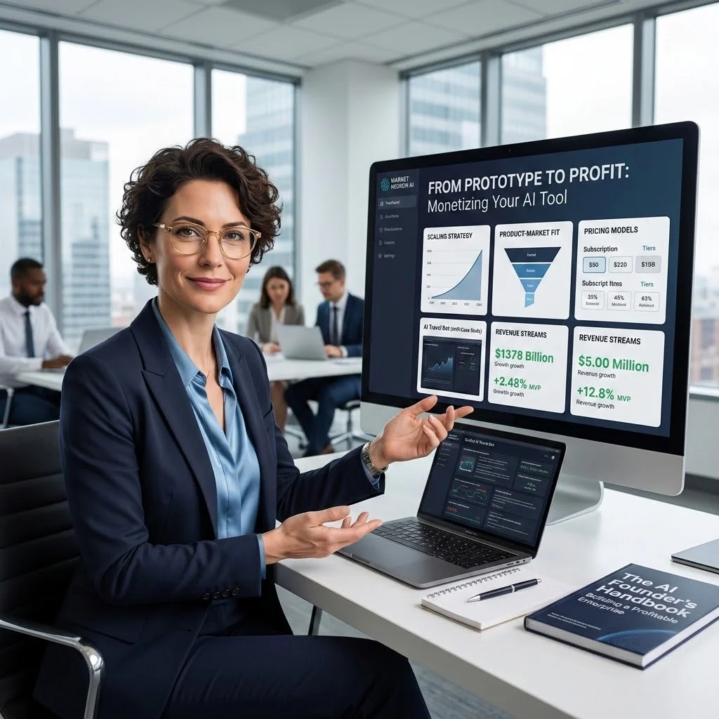 Dashboard showing revenue streams from multiple AI business ideas including subscriptions and affiliate income