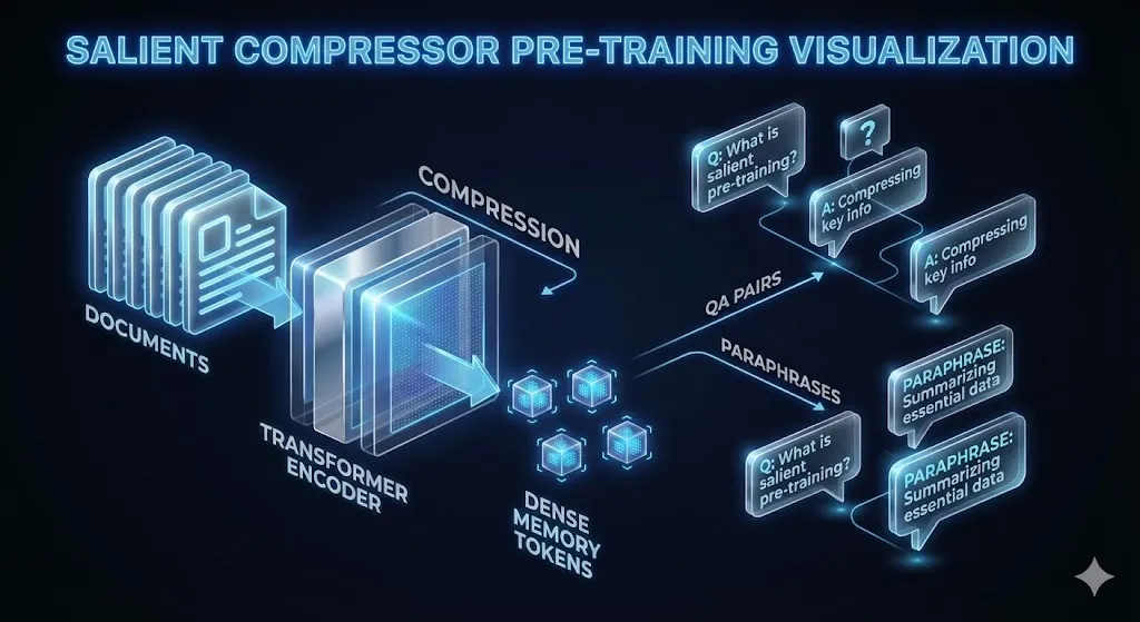 Apple Claraara Architecture Diagram showing the flow from Long-context LLM to Condensed Memory
