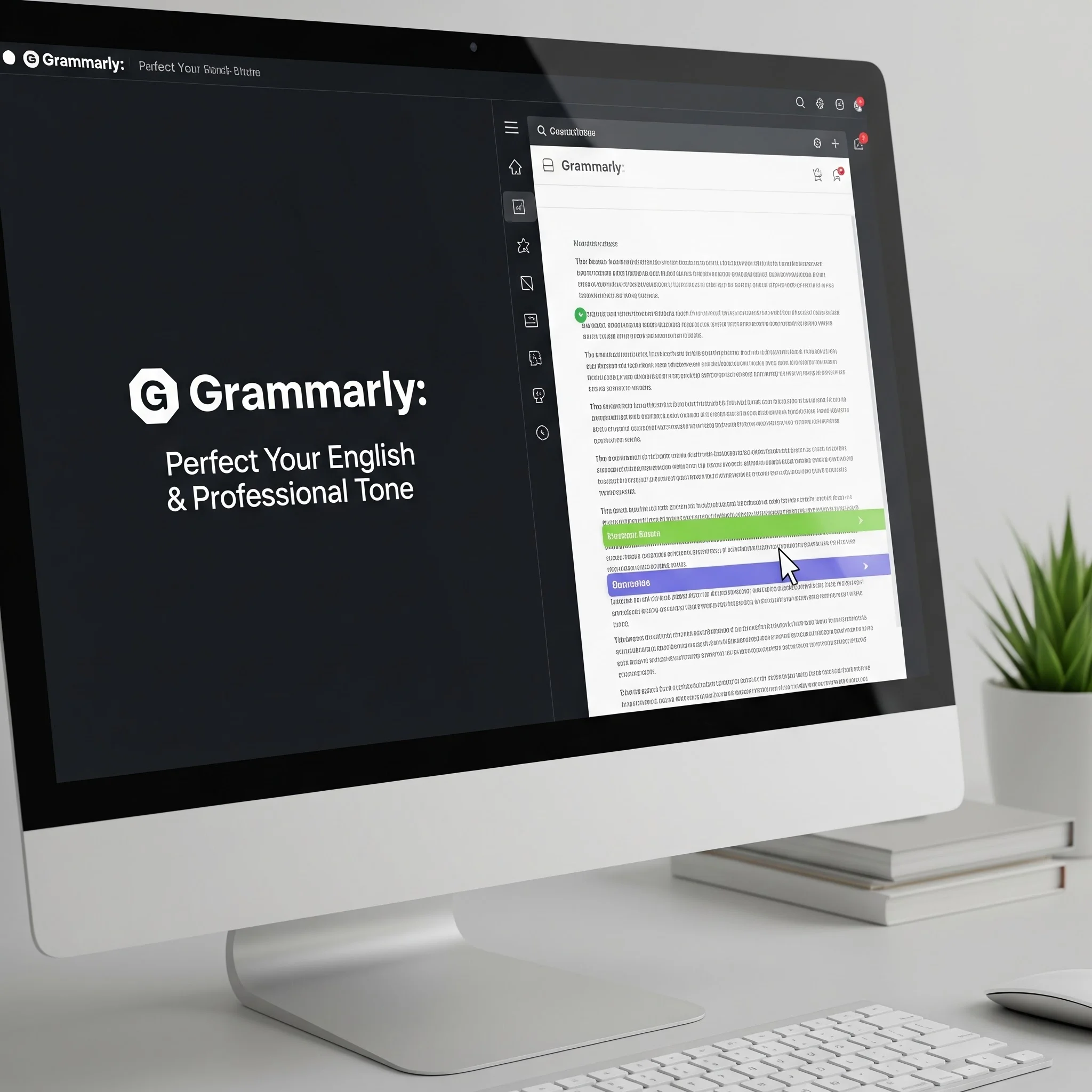 Grammarly grammar and tone correction interface